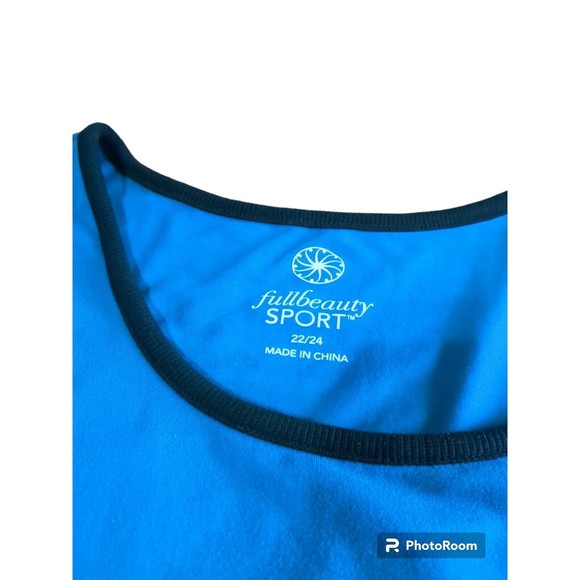 Full  Beauty Sport Womens Size 22/24 Scoop Neck Active Workout Shirt  Slit- Side - Picture 3 of 12